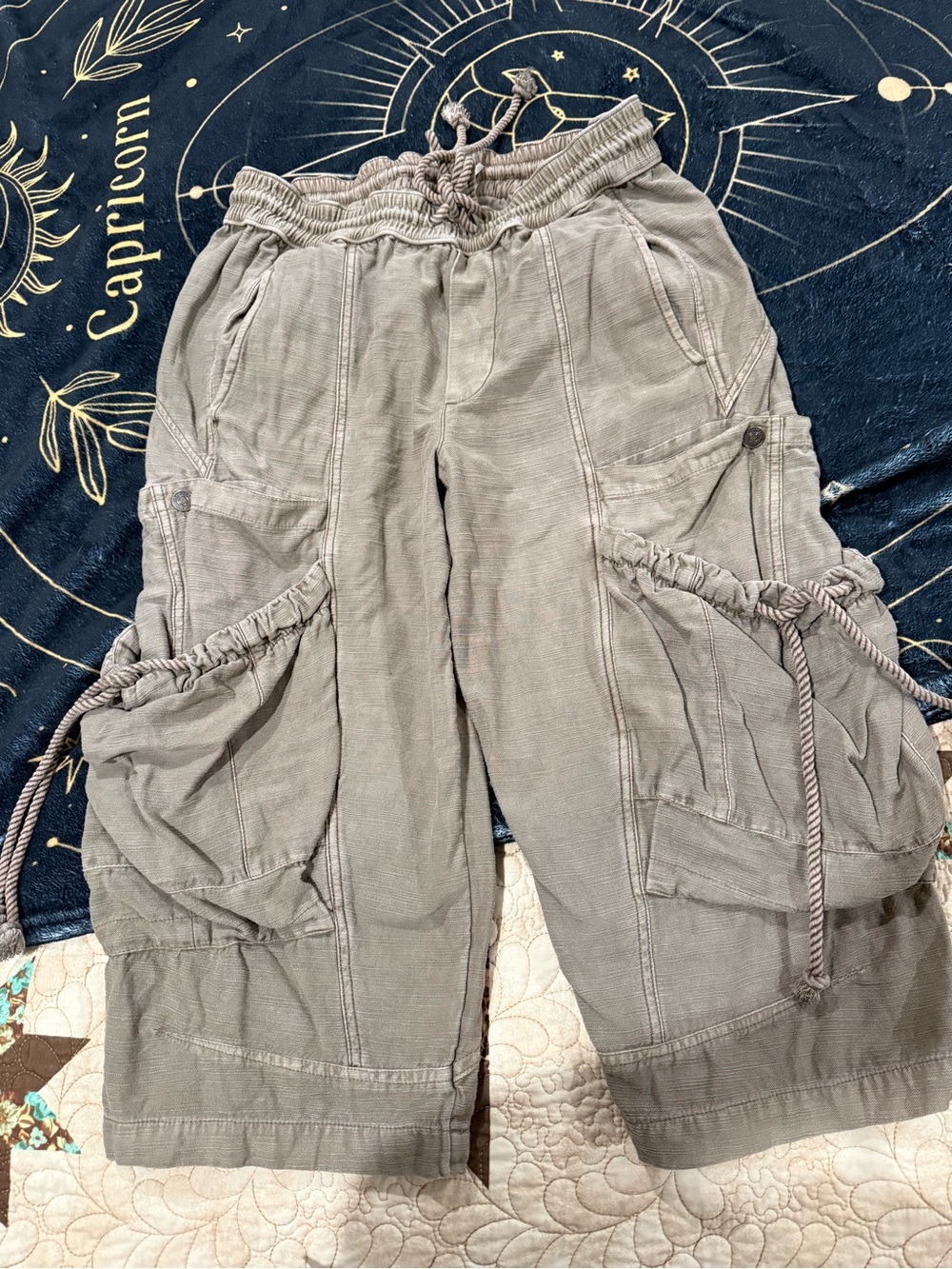 Free People We The Free Ashton Crop Pull-On Cargo Pants in caiman L